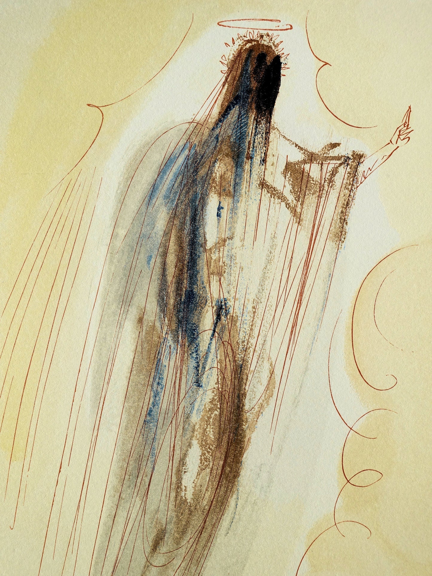 Salvador DALI : La création des anges - Bois gravé original