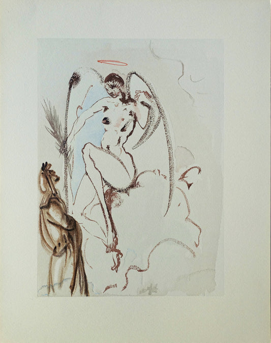 Salvador DALI : L'Archange Gabriel - Bois gravé original
