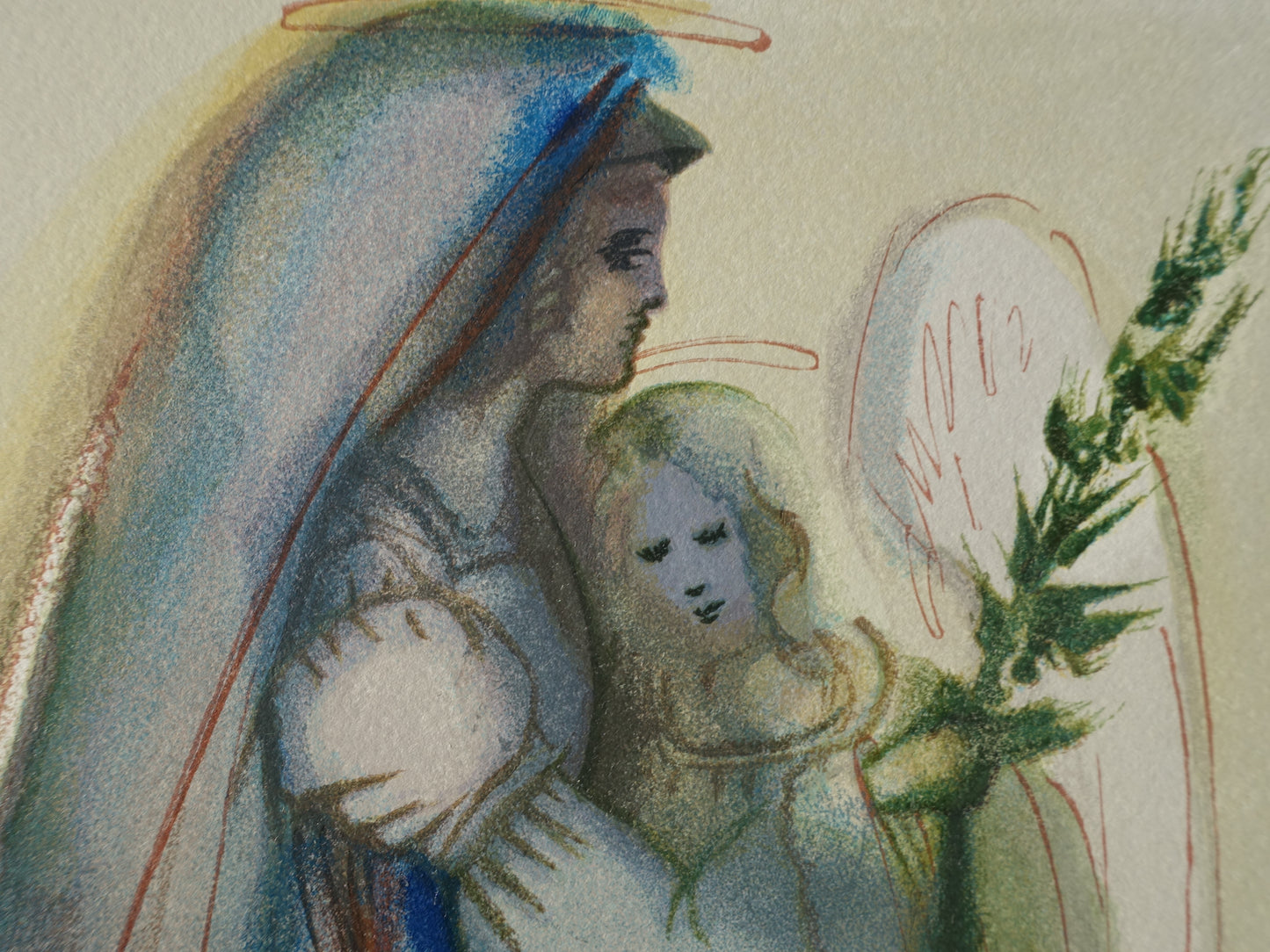Salvador DALI : Le réconfort des anges - Bois gravé original