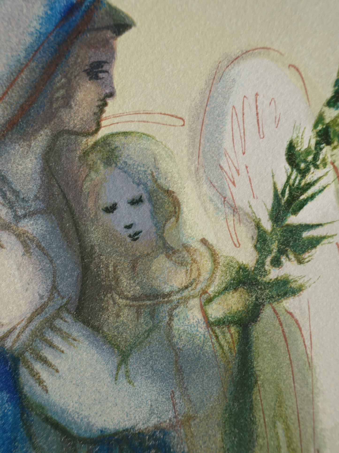 Salvador DALI : Le réconfort des anges - Bois gravé original