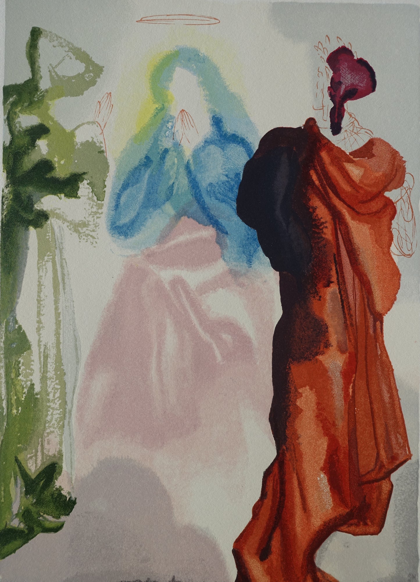 Salvador DALI : La prière de Saint Bernard - Bois gravé original