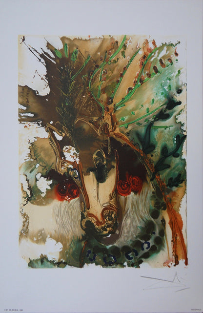 Salvador DALI : Les Chevaux - Bucéphale, Lithographie signée