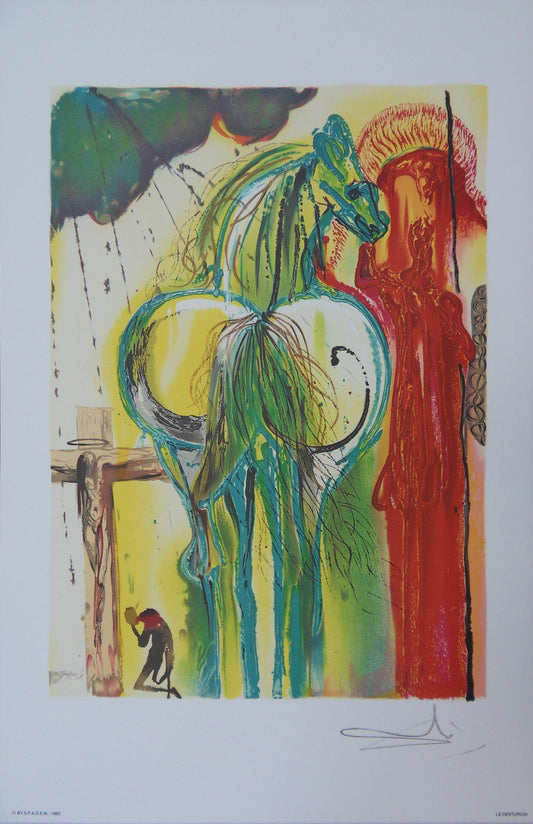 Salvador DALI : Les Chevaux - Le Centurion, Lithographie signée