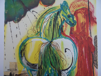 Salvador DALI : Les Chevaux - Le Centurion, Lithographie signée
