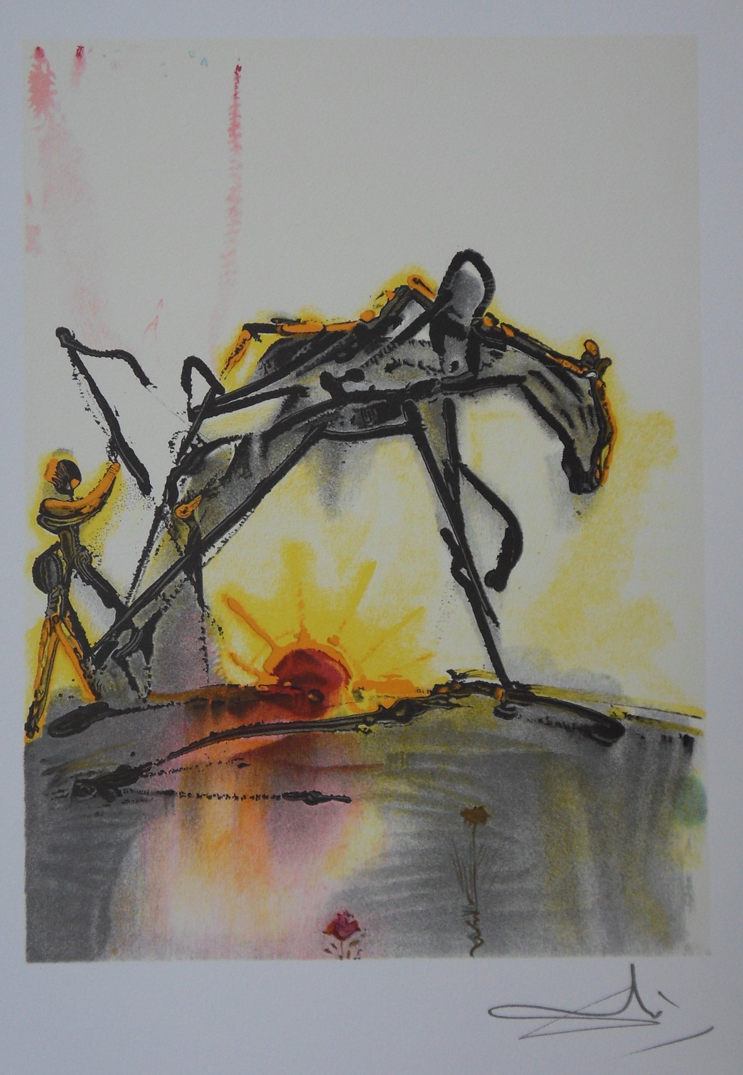 Salvador DALI : Les Chevaux - Le Cheval de Labeur, Lithographie signée
