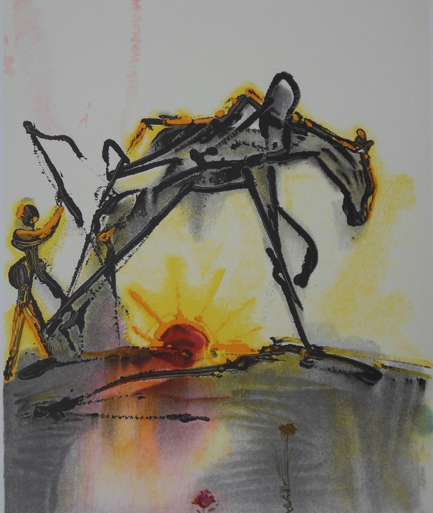 Salvador DALI : Les Chevaux - Le Cheval de Labeur, Lithographie signée