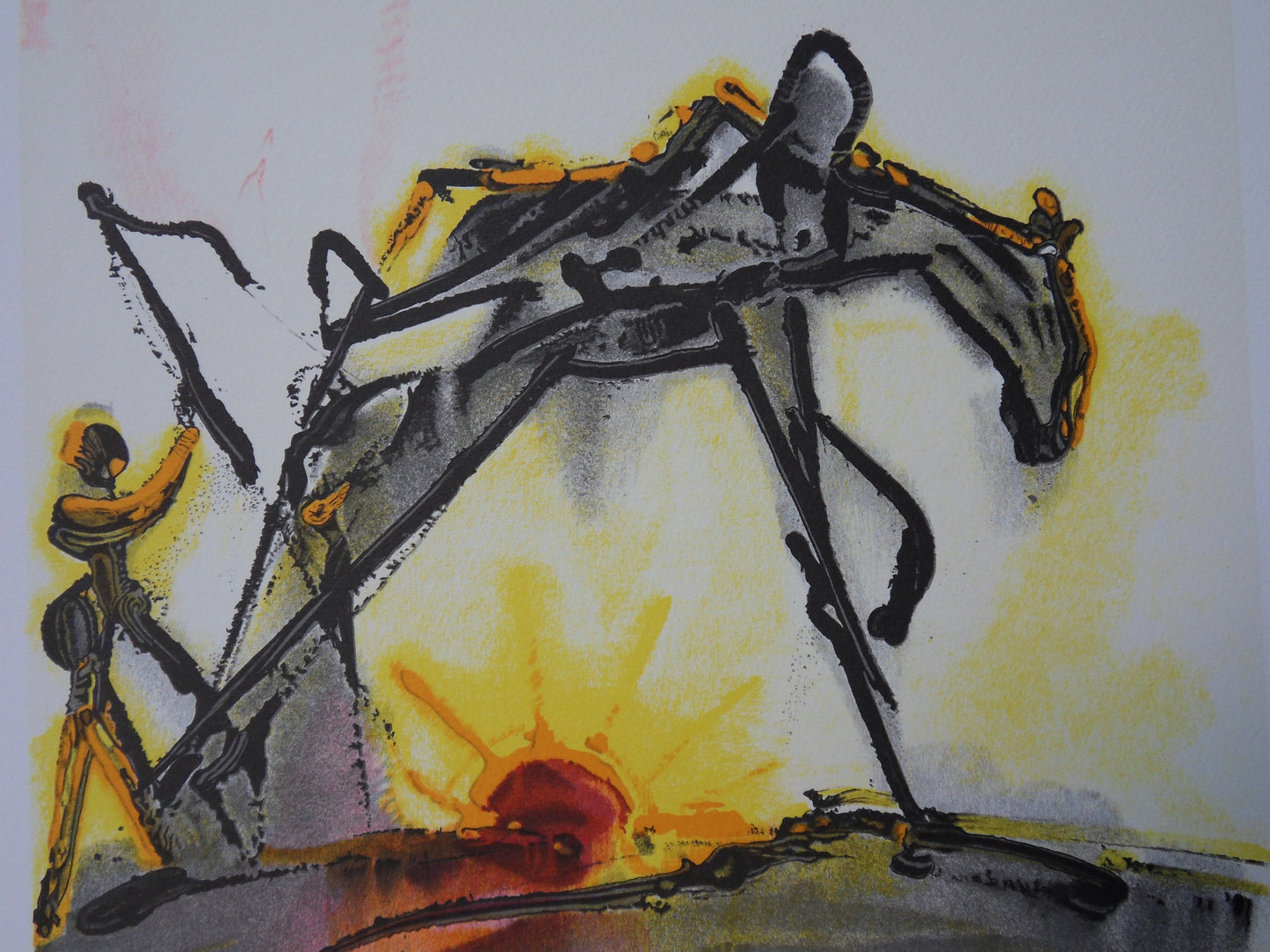 Salvador DALI : Les Chevaux - Le Cheval de Labeur, Lithographie signée