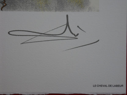 Salvador DALI : Les Chevaux - Le Cheval de Labeur, Lithographie signée