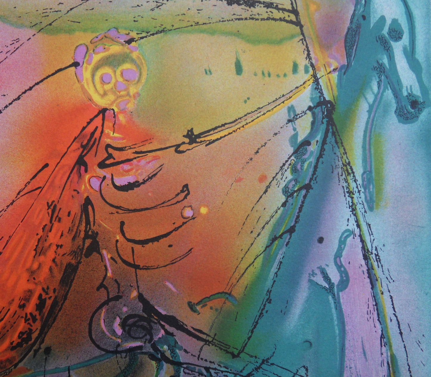 Salvador DALI : Les Chevaux - Le Cheval de la Mort, Lithographie signée