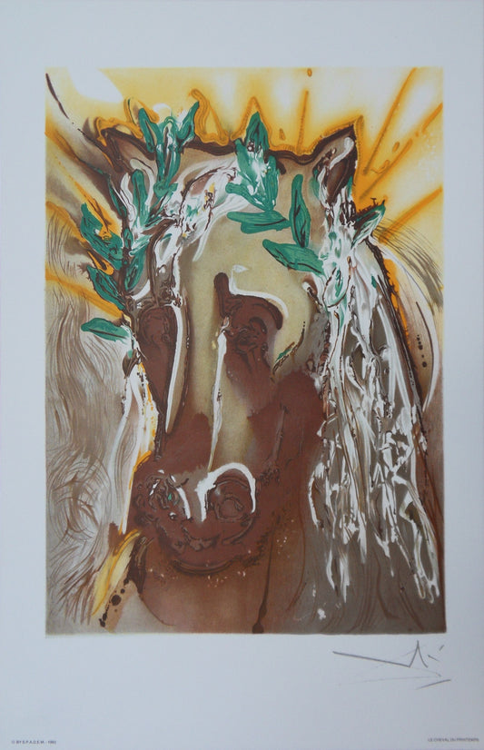 Salvador DALI : Les Chevaux - Le Cheval de Printemps, Lithographie signée