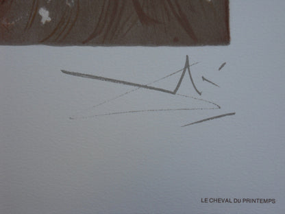 Salvador DALI : Les Chevaux - Le Cheval de Printemps, Lithographie signée