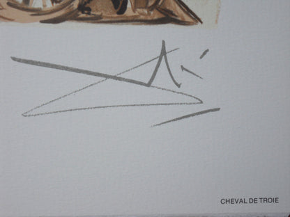 Salvador DALI : Les Chevaux - Le Cheval de Troie, Lithographie signée