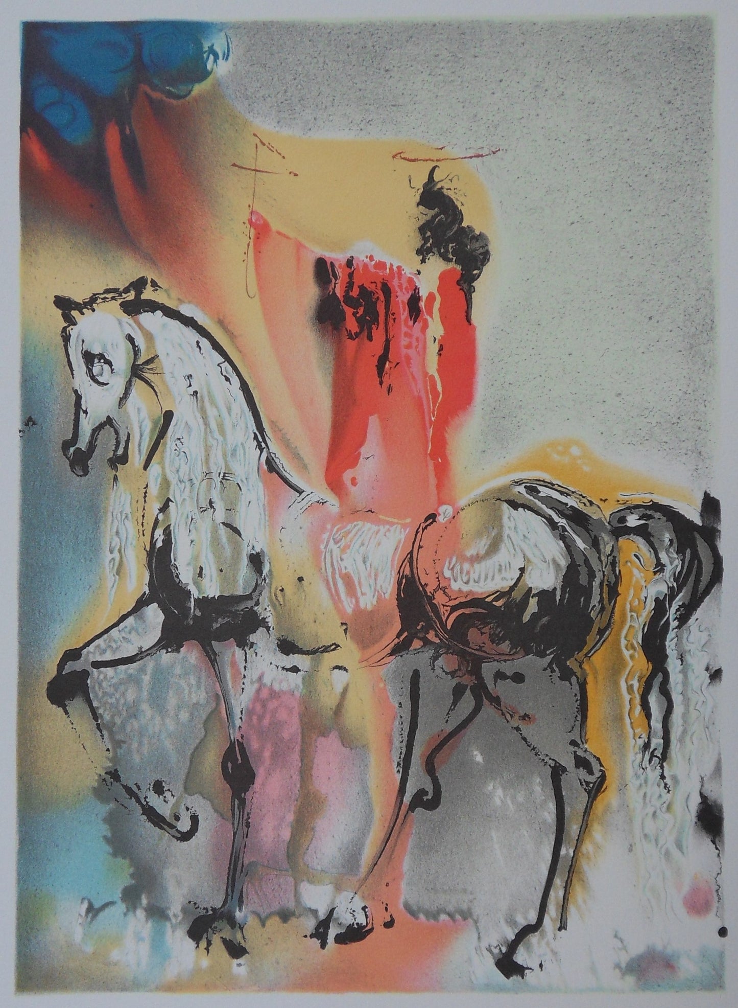 Salvador DALI : Les Chevaux - Le Chevalier Chrétien, Lithographie signée