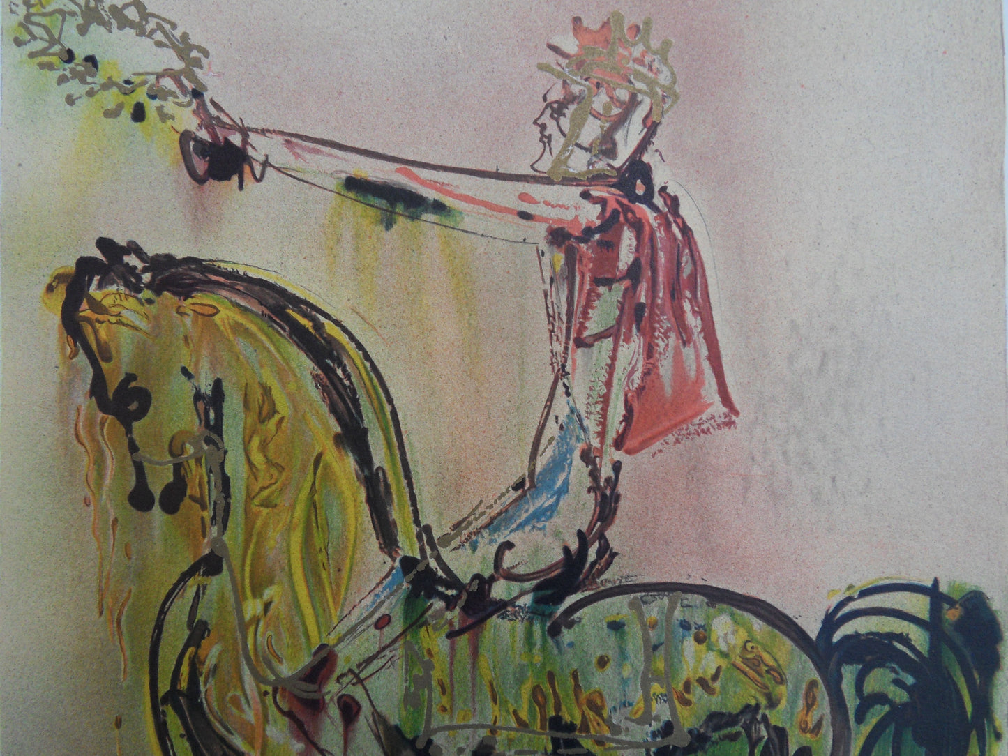 Salvador DALI : Les Chevaux - Le Chevalier Romain, Lithographie signée