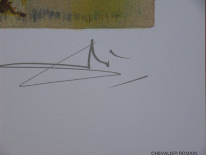 Salvador DALI : Les Chevaux - Le Chevalier Romain, Lithographie signée