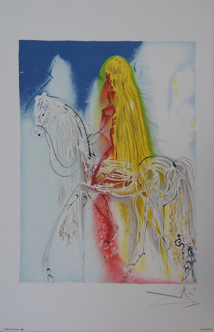 Salvador DALI : Les Chevaux - Lady Godiva, Lithographie signée