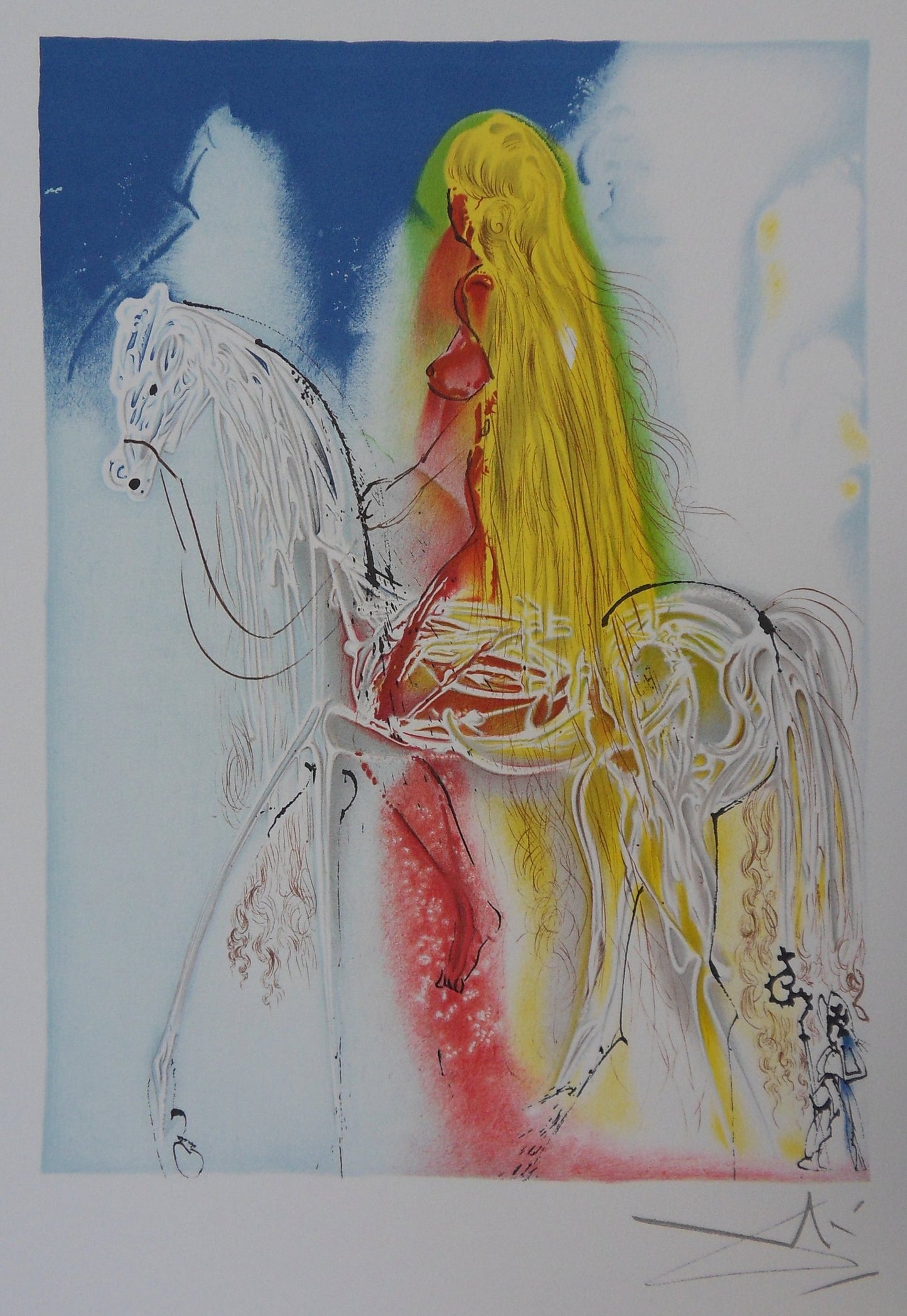 Salvador DALI : Les Chevaux - Lady Godiva, Lithographie signée