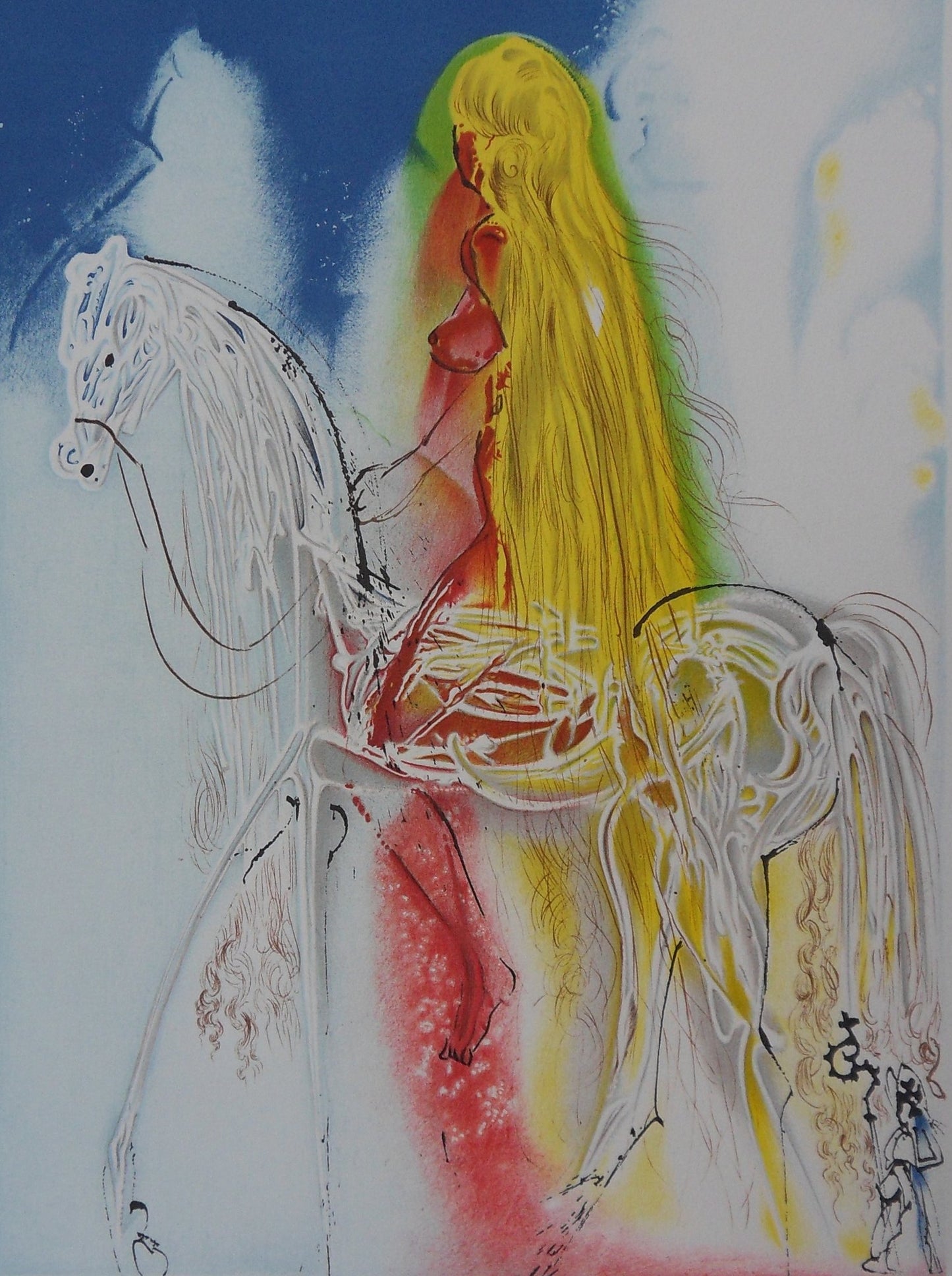 Salvador DALI : Les Chevaux - Lady Godiva, Lithographie signée