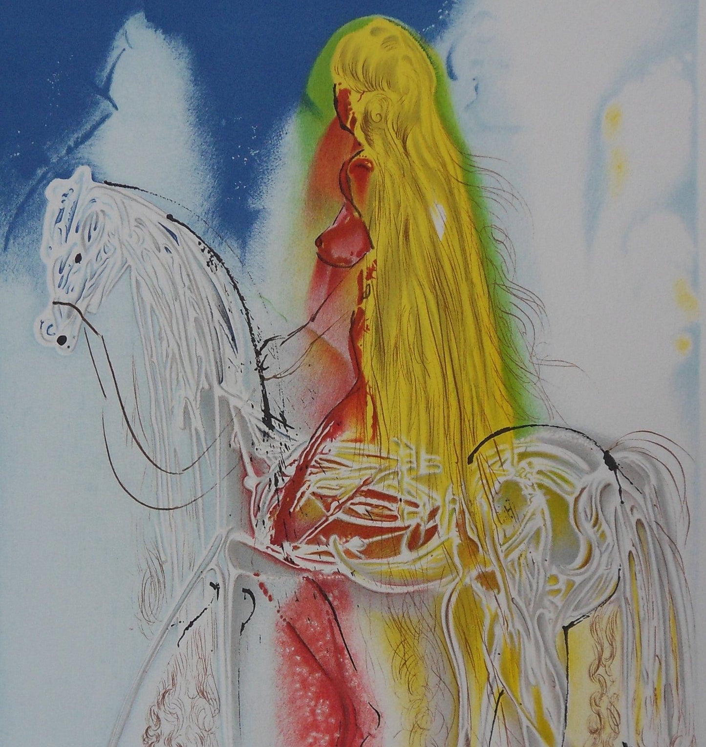 Salvador DALI : Les Chevaux - Lady Godiva, Lithographie signée