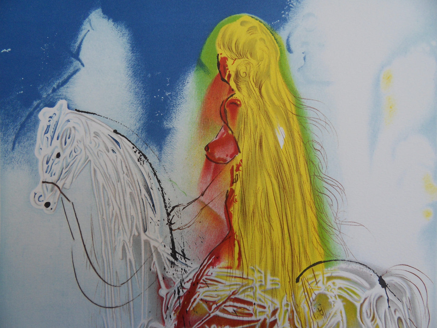 Salvador DALI : Les Chevaux - Lady Godiva, Lithographie signée