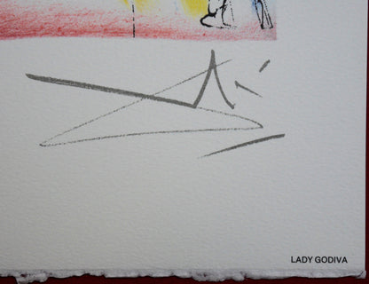 Salvador DALI : Les Chevaux - Lady Godiva, Lithographie signée