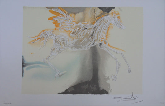Salvador DALI : Les Chevaux - Pégase, Lithographie signée