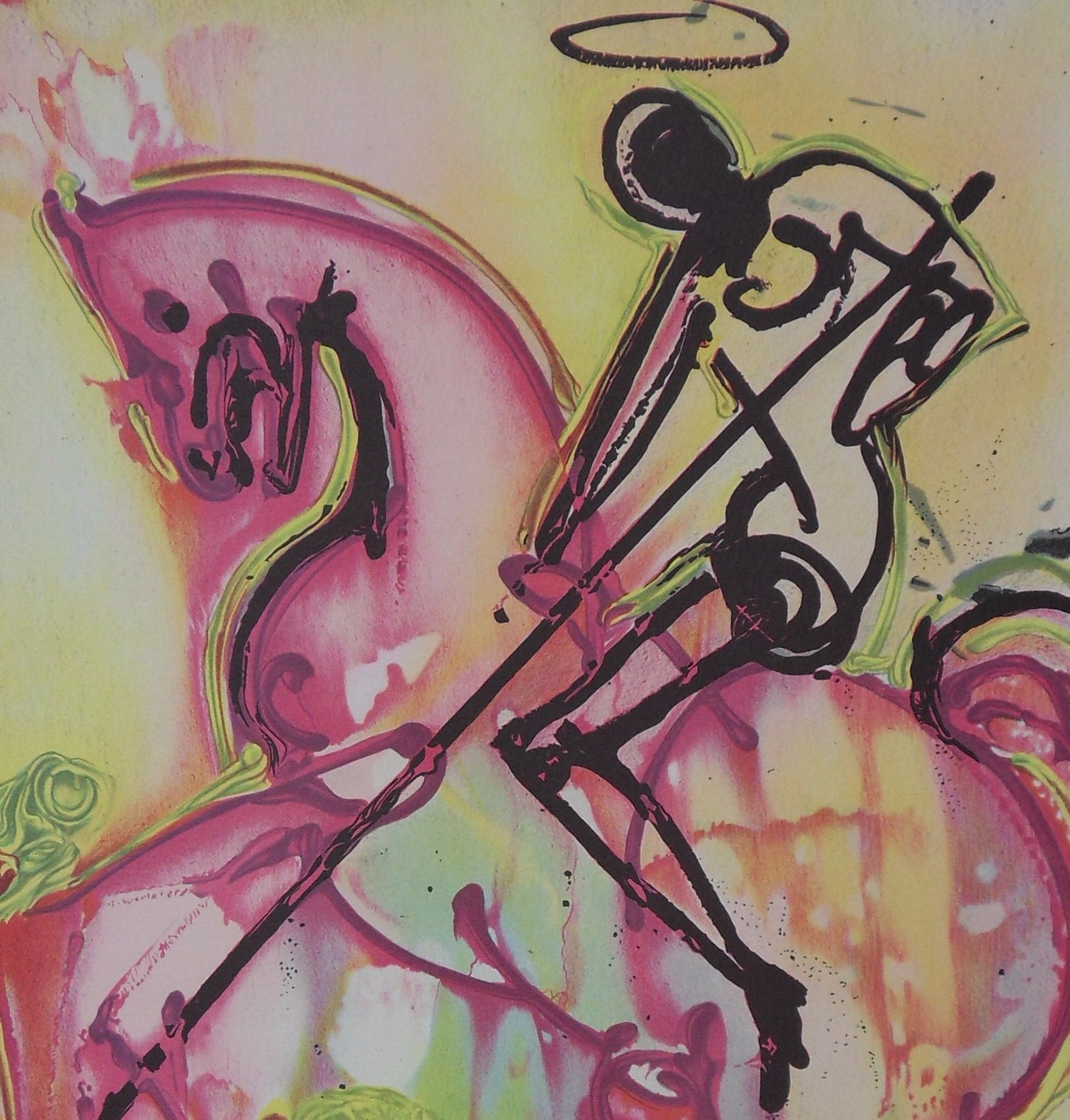 Salvador DALI : Les Chevaux - Saint-Georges, Lithographie signée