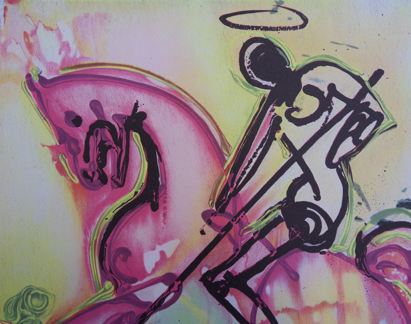 Salvador DALI : Les Chevaux - Saint-Georges, Lithographie signée