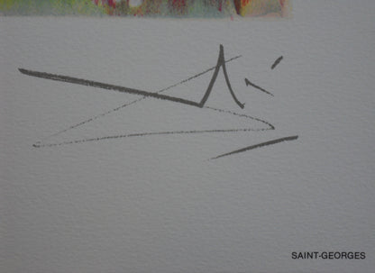 Salvador DALI : Les Chevaux - Saint-Georges, Lithographie signée