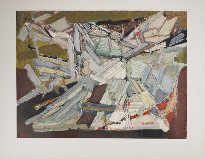Nicolas DE STAEL : Composition abstraite - Lithographie en couleurs
