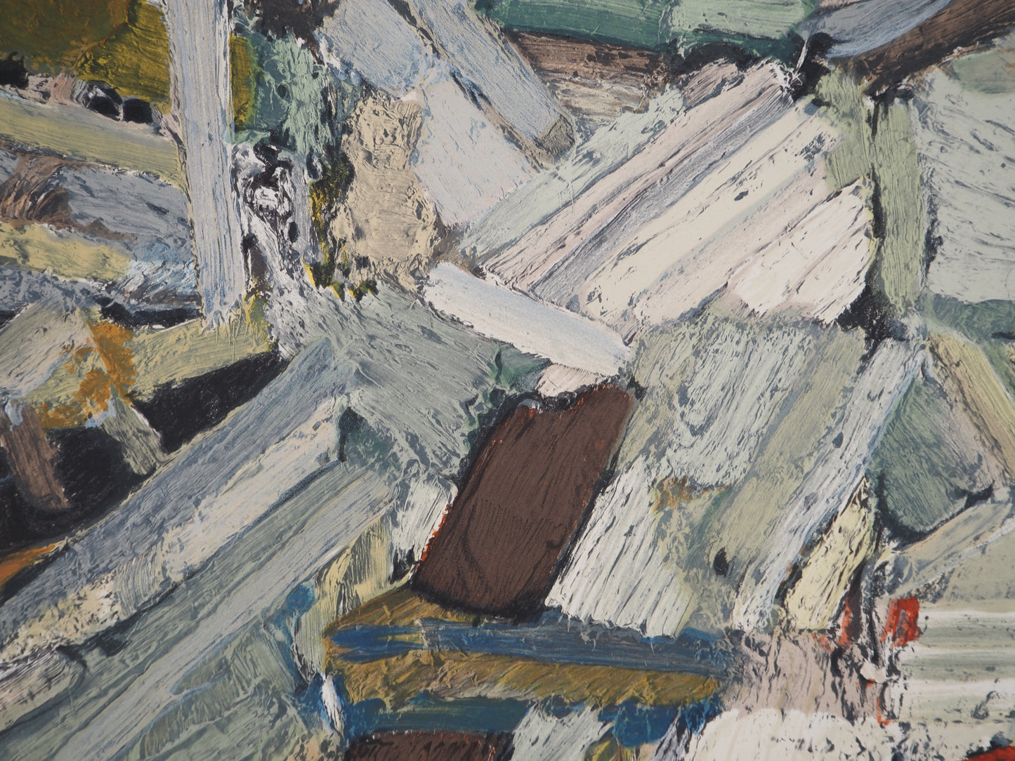 Nicolas DE STAEL : Composition abstraite - Lithographie en couleurs
