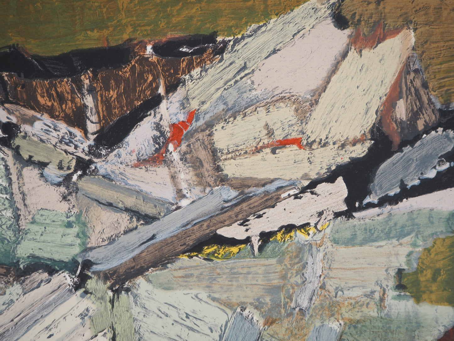Nicolas DE STAEL : Composition abstraite - Lithographie en couleurs