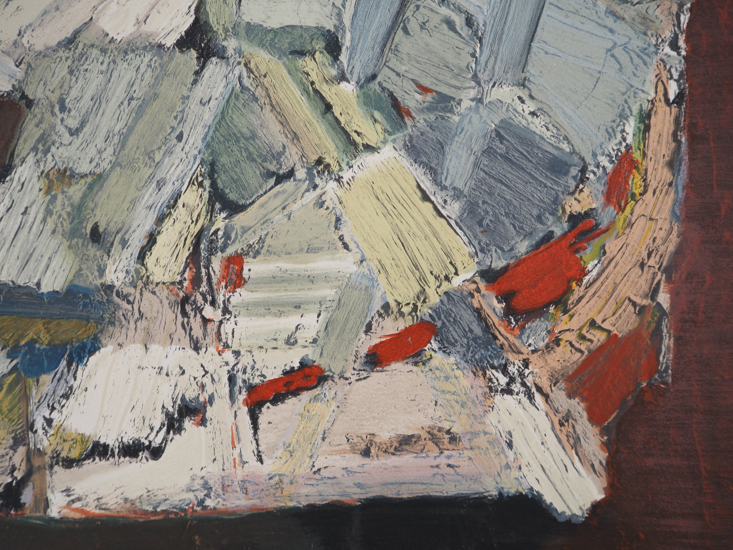 Nicolas DE STAEL : Composition abstraite - Lithographie en couleurs