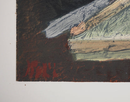 Nicolas DE STAEL : Composition abstraite - Lithographie en couleurs