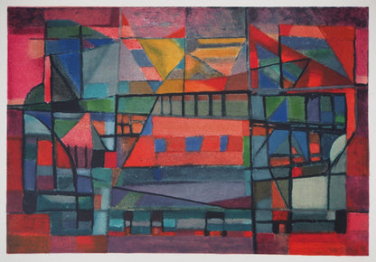 Alfred MANESSIER : La Construction de l'arche - Lithographie signée