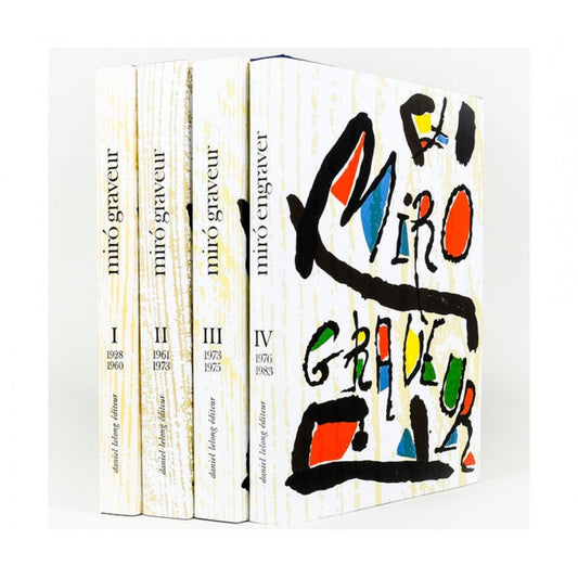 Joan MIRO : Catalogues raisonné Miro Graveur 4 volumes - 8 bois gravés originaux