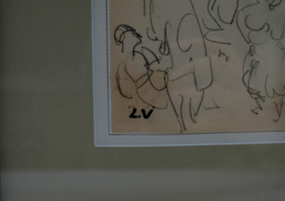 Louis VALTAT : Etudes de personnages - Dessin original signé