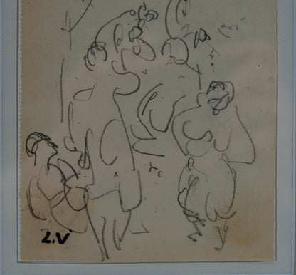 Louis VALTAT : Etudes de personnages - Dessin original signé