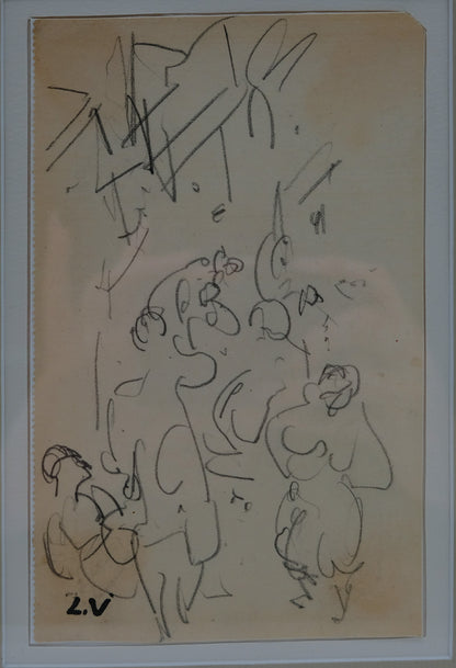 Louis VALTAT : Etudes de personnages - Dessin original signé