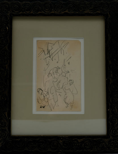 Louis VALTAT : Etudes de personnages - Dessin original signé