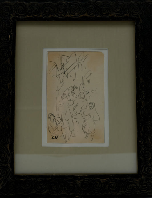 Louis VALTAT : Etudes de personnages - Dessin original signé