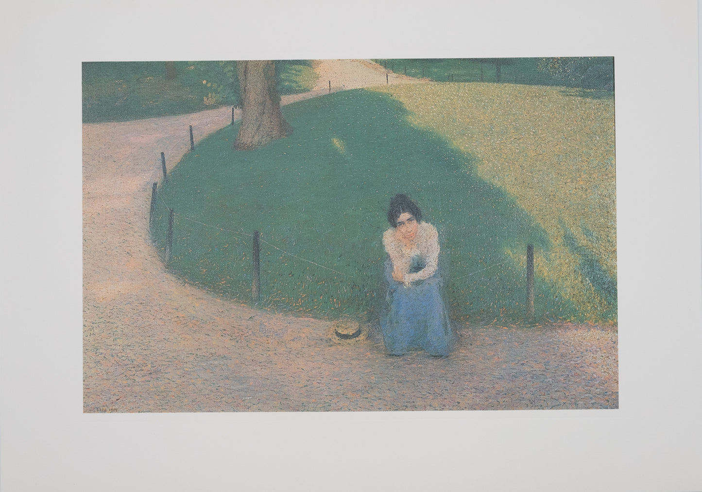Giacomo BALLA : Jeune femme à la villa Borghese - Lithographie signée