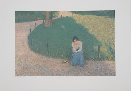 Giacomo BALLA : Jeune femme à la villa Borghese - Lithographie signée