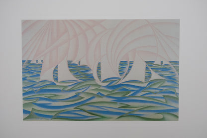 Giacomo BALLA : La mer houleuse - Lithographie signée