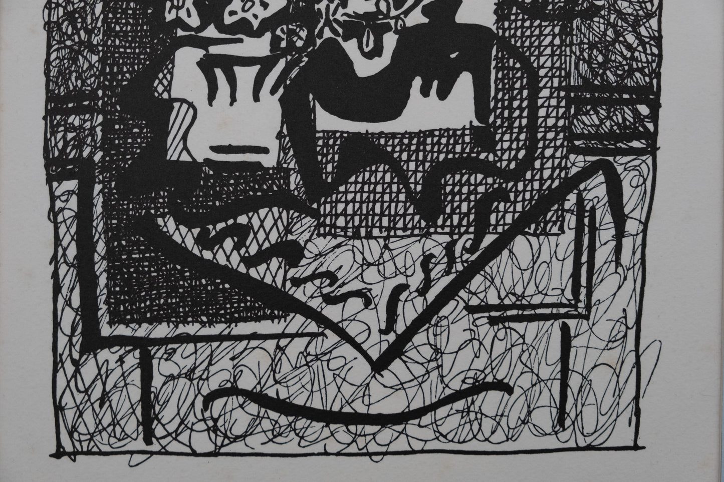 Pablo PICASSO : Nature morte au vase de fleurs - Bois gravé original