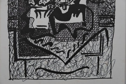 Pablo PICASSO : Nature morte au vase de fleurs - Bois gravé original