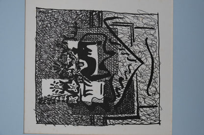 Pablo PICASSO : Nature morte au vase de fleurs - Bois gravé original