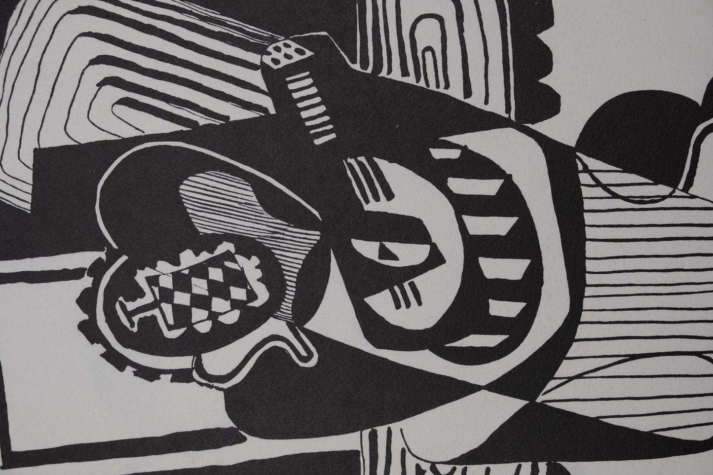 Pablo PICASSO : Hélène chez Archimède - Bois gravé original