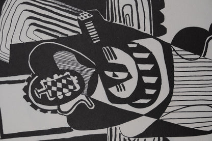 Pablo PICASSO : Hélène chez Archimède - Bois gravé original