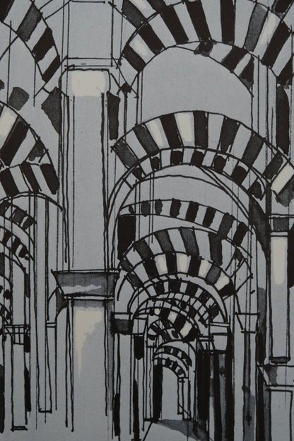 Camille HILAIRE : Mosquée cathédrale de Cordoue - Lithographie signée